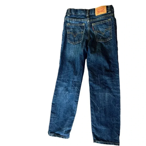 Levi’s 502 tapered distressed jeans youth 7X adjustable waistband blue denim - Picture 9 of 10